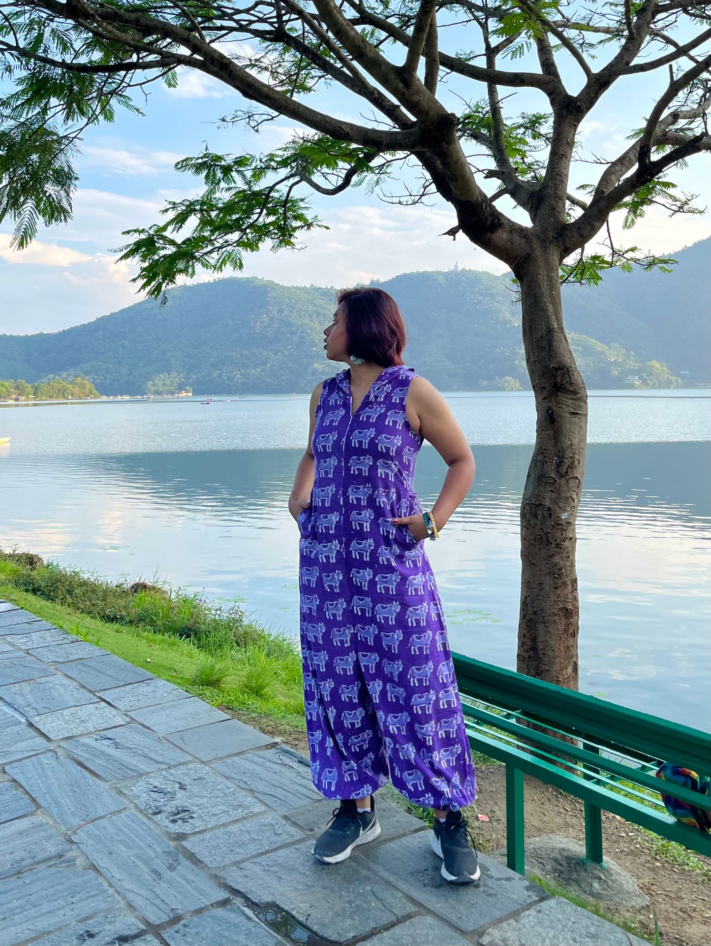 Moomoo Print Handblock Jumpsuit- New Launch