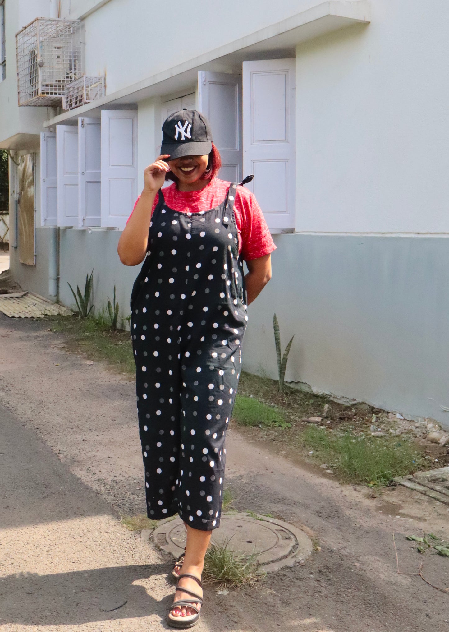 Raaha Polka Dot Tie-up Black Jumpsuit- New Launch