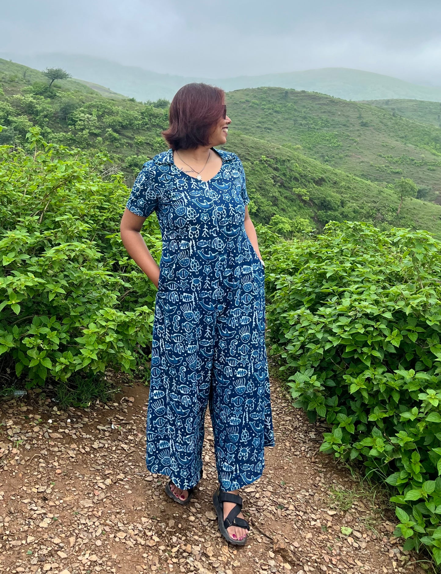 Nuvu Print Handblock Jumpsuit- New Launch