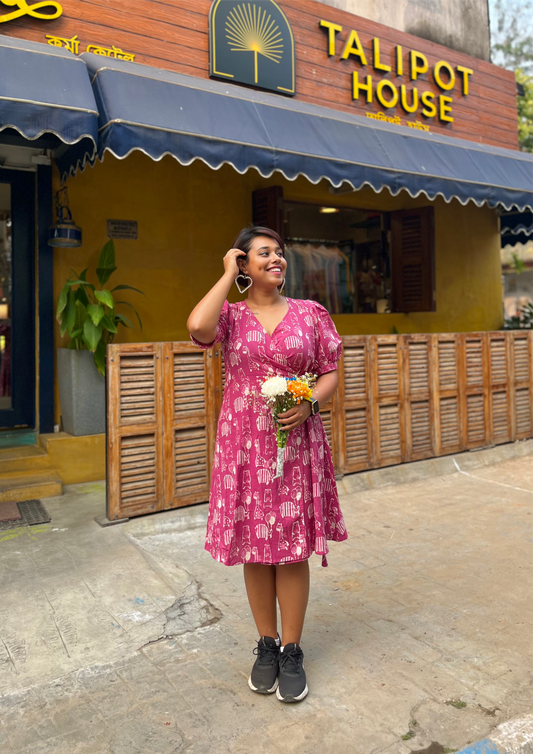 Roohani Lavender Wrap Dress - New Launch