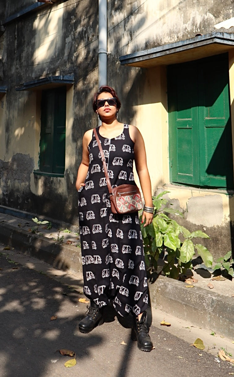 Dhunki Handblock Dhoti Jumpsuit- New Launch