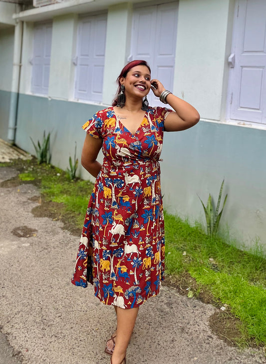 Panchhi Wrap Dress- New Launch (Limited Fabric Drop)