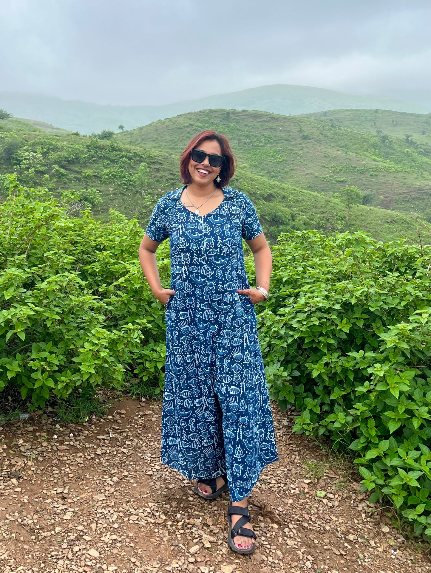 Nuvu Print Handblock Jumpsuit- New Launch