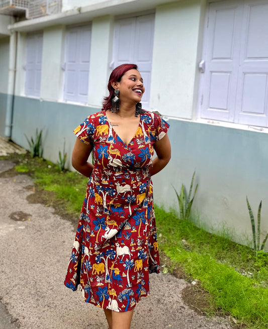 Panchhi Wrap Dress- New Launch (Limited Fabric Drop)