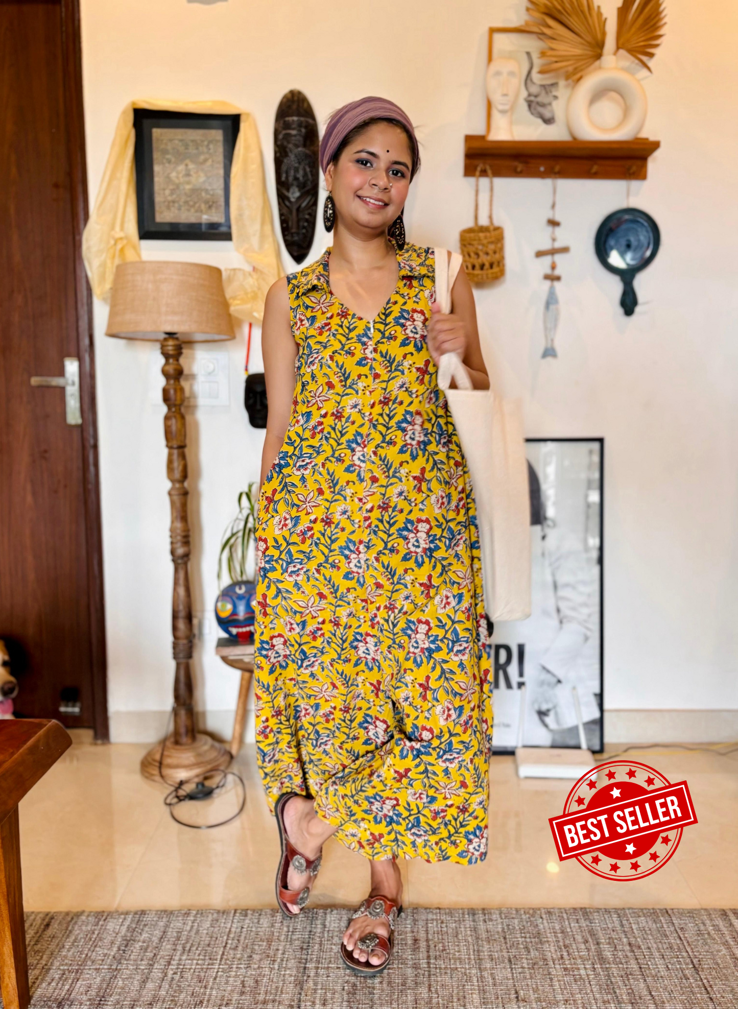 Surajmukhi Handblock Jumpsuit